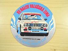 XV. Rallye Valašská zima - Otrokovice 26. - 27. 1. 1990 - Alpine Adria Rallye Cup - samolepka - BMW - Barum