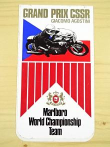 Grand Prix CSSR - Giacomo Agostini - Marlboro World Championship Team - samolepka