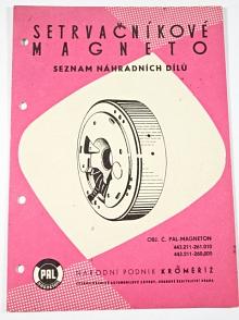 Pal - setrvačníkové magneto - seznam náhradních dílů - 1971