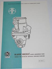 Pal Autobrzdy - hlavní brzdič  - užití, brzdění, udržování, seznam náhradních dílů, rozměrový náčrtek