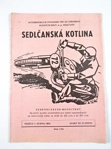 Sedlčanská kotlina - 1. 4. 1962 - Sedlčany - terénní závod motocyklů - program