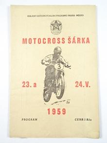 Motocross Šárka - 23. a 24. V. 1959 - program