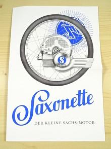 Saxonette - der kleine Sachs - Motor - 1939 - prospekt - Fichtel a Sachs - REPRINT