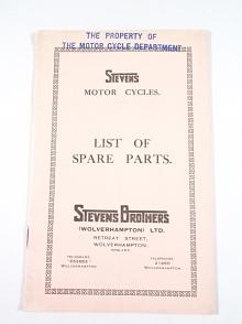 Stevens Motor Cycles - List of Spare Parts