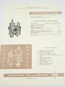 Karburátory K 55, K 55 B pro motocyklové motory M 1 M, K-55, K-58, skútr Vjatka, K-175 - prospekt - 1959