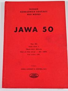 JAWA 50 typ 551 - seznam náhradních součástí pro moped - 1961 - Jawetta standard, sport
