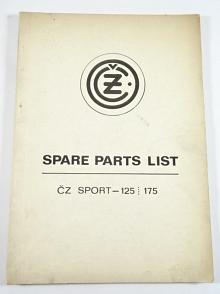 ČZ 125/476, ČZ 175/477 Sport - 1976 - spare parts list