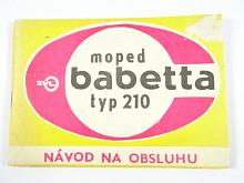 Babetta typ 210 - moped - návod na obsluhu - JAWA - ZVL - Považské strojárne Považská Bystrica