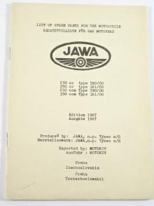 JAWA 250/590/00, 350/361/00 sport - 1967 - List of spare - Ersatzteilliste