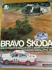Škoda 130 RS - Bravo Škoda - Rallye Acropolis 1978 - plakát - Motokov