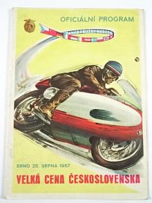Velká cena Československa - Brno - 25. srpna 1957 - program