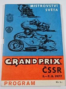 Mistrovství světa - Grand Prix ČSSR - Brno - 5. - 7. 8. 1977 - program + startovní listina