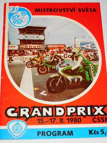 Mistrovství světa - Grand Prix - Brno - 15. - 17. 8. 1980 - program