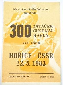 300 zatáček Gustava Havla - Hořice - 22. 5. 1983 - program