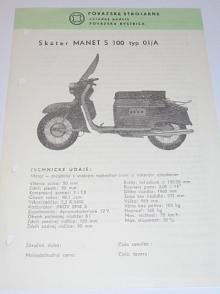 Manet S 100 typ 01/A - skúter - 1962 - prospekt - Považské strojárne, n. p., Považská Bystrica