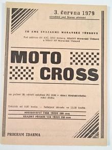 Moravská Třebová - motocross - 3. 6.1979 - program + vstupenka