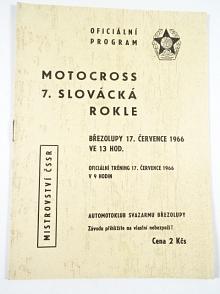 Motocross - 7. Slovácká rokle - Mistrovství ČSSR - Březolupy - 17. 7. 1966 - program