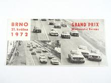 Grand Prix - Mistrovství Evropy - Brno 21. 5. 1972 - leták