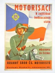 Branný sbor československých motoristů - plakát - leták