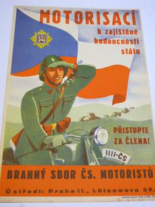 Branný sbor československých motoristů - plakát - leták