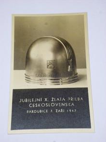 Pardubice - X. Zlatá přilba Československa - 1947 - pohlednice