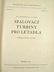 Spalovací turbiny pro letadla - N. V. Inozemcev, V. S. Zujev - 1952
