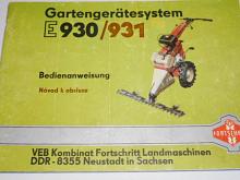 E 930/931 - zahradní nářaďový systém - návod k obsluze - 1984