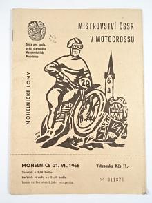 Mistrovství ČSSR v motokrosu - Mohelnice - 31. 7. 1966 - Mohelnické lomy - program