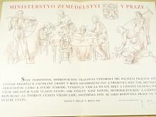 Ministerstvo zemědělství v Praze - čestné uznání - výpomoc při polních pracích - 1945