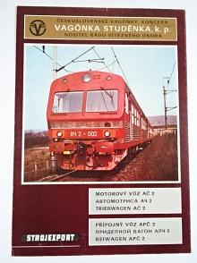 Vagónka Studénka - motorový vůz AČ 2, přípojný vůz APČ 2 - Tatra - prospekt - Strojexport