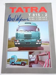 Tatra 815 -T 815-2 00 N51 17 225 4x4.2, T 815-2 D0 N51 17 252 4x4.2 - dvounápravový tahač návěsu - prospekt - podpis Karel Loprais