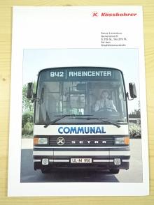 Kässbohrer - Setra - Linienbus - Generation II - S 215 SL, SG 219 SL mit den Stadtlinienverkehr - prospekt - 1990