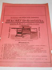 Rekord - širokomlátička - prospekt - 1926