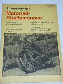 3. Internationales Motorrad Strassenrennen - Programm - 1970