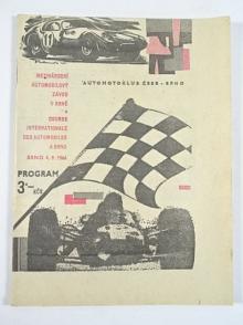 Mezinárodní automobilový závod - mezinárodní závod F-3 - Brno 4. 9. 1966 - program + startovní listina