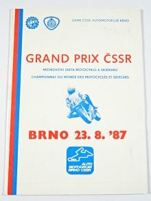 Grand Prix ČSSR - Brno - 23. 8. 1987 - zvláštní ustanovení