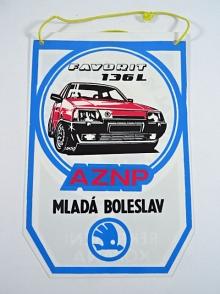 Škoda Favorit 136 L - AZNP Mladá Boleslav - FC aReal Vlečka AZNP Ml. Boleslav - rekreační kopaná - plastová vlaječka