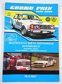 Grand Prix ČSSR Brno - 16. 8. 1987 - program + startovní listina