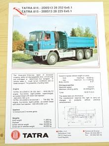 Tatra 815 - 2D0S13 28 252 6x6.1, Tatra 815 - 200S13 28 225 6x6.1 - three-axle three-way tipper - prospekt