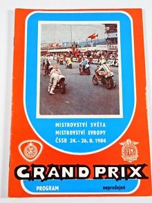 Mistrovství světa - Mistrovství Evropy - Grand Prix - ČSSR - Brno - 24. - 26. 8. 1984 - program + startovní listina