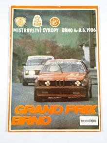 Mistrovství Evropy - 6. - 8. 6. 1986 - Grand prix Brno - program + startovní listina