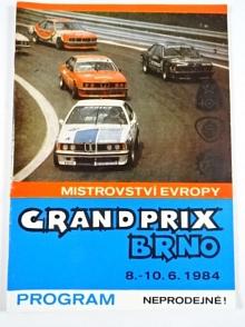 Grand prix Brno - Mistrovství Evropy -  8. - 10. 6. 1984 - program + startovní listina