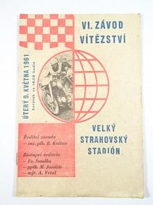 VI. závod vítězství - 9. května 1961 - Velký strahovský stadion - program