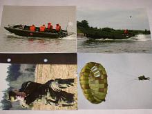 Vojáci + transportér PTS-10, člun RUSB... pohlednice