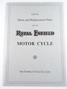 Royal Enfield - List of Spare and Replacement Parts for the Royal Enfield 350 c.c. O.H.V. Motor Cycle Model WD/CO - 1942 - REPRINT