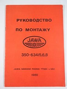 JAWA 350-634/5, 6, 8 - montážní příručka - 1980 - rusky