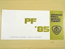 Grand Prix Brno ČSSR - PF ´85 - Automotoklub Svazarmu Brno