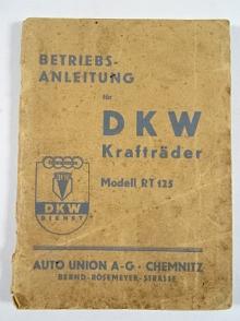 DKW - Modell RT 125 - 1940 - Betriebs-anleitung - Auto Uniao A. G. Chemnitz