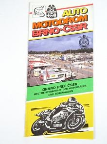 Grand Prix ČSSR - Auto motodrom Brno ČSSR - Weltmeisterschaft der Motorräder und Seitenwagen - 24. - 27. 8. 1989 - leták