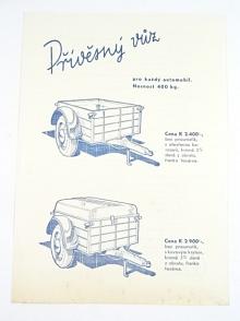 Aero - přívěsný vůz - pro automobily Aero 30, 50 - prospekt